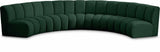 Infinity Boucle Fabric / Engineered Wood / Foam Contemporary Green Boucle Fabric 5pc. Modular Sectional - 167" W x 71" D x 33" H