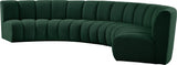 Infinity Boucle Fabric / Engineered Wood / Foam Contemporary Green Boucle Fabric 5pc. Modular Sectional - 167" W x 71" D x 33" H