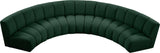 Infinity Boucle Fabric / Engineered Wood / Foam Contemporary Green Boucle Fabric 5pc. Modular Sectional - 167" W x 71" D x 33" H