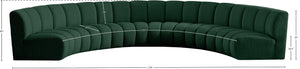 Infinity Boucle Fabric / Engineered Wood / Foam Contemporary Green Boucle Fabric 6pc. Modular Sectional - 174" W x 85" D x 33" H