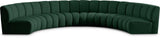 Infinity Boucle Fabric / Engineered Wood / Foam Contemporary Green Boucle Fabric 6pc. Modular Sectional - 174" W x 85" D x 33" H
