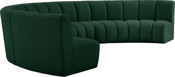 Infinity Boucle Fabric / Engineered Wood / Foam Contemporary Green Boucle Fabric 6pc. Modular Sectional - 174" W x 85" D x 33" H