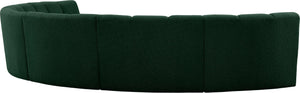 Infinity Boucle Fabric / Engineered Wood / Foam Contemporary Green Boucle Fabric 6pc. Modular Sectional - 174" W x 85" D x 33" H