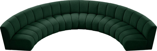 Infinity Boucle Fabric / Engineered Wood / Foam Contemporary Green Boucle Fabric 6pc. Modular Sectional - 174" W x 85" D x 33" H