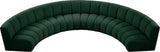 Infinity Boucle Fabric / Engineered Wood / Foam Contemporary Green Boucle Fabric 6pc. Modular Sectional - 174" W x 85" D x 33" H
