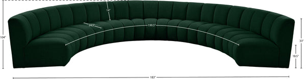 Infinity Boucle Fabric / Engineered Wood / Foam Contemporary Green Boucle Fabric 7pc. Modular Sectional - 183" W x 104" D x 33" H