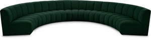 Infinity Boucle Fabric / Engineered Wood / Foam Contemporary Green Boucle Fabric 7pc. Modular Sectional - 183" W x 104" D x 33" H