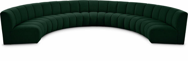 Infinity Boucle Fabric / Engineered Wood / Foam Contemporary Green Boucle Fabric 7pc. Modular Sectional - 183" W x 104" D x 33" H