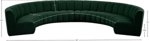 Infinity Boucle Fabric / Engineered Wood / Foam Contemporary Green Boucle Fabric 8pc. Modular Sectional - 183" W x 124" D x 33" H
