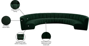 Infinity Boucle Fabric / Engineered Wood / Foam Contemporary Green Boucle Fabric 8pc. Modular Sectional - 183" W x 124" D x 33" H