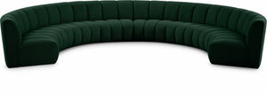 Infinity Boucle Fabric / Engineered Wood / Foam Contemporary Green Boucle Fabric 8pc. Modular Sectional - 183" W x 124" D x 33" H