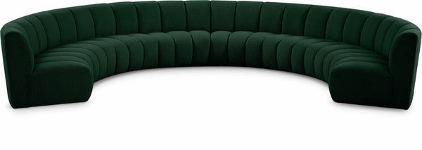 Infinity Boucle Fabric / Engineered Wood / Foam Contemporary Green Boucle Fabric 8pc. Modular Sectional - 183" W x 124" D x 33" H