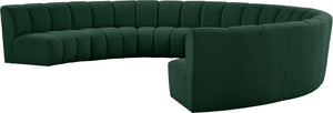 Infinity Boucle Fabric / Engineered Wood / Foam Contemporary Green Boucle Fabric 8pc. Modular Sectional - 183" W x 124" D x 33" H