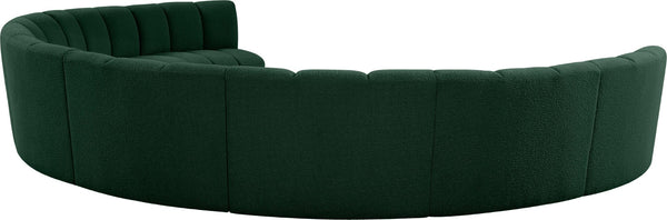 Infinity Boucle Fabric / Engineered Wood / Foam Contemporary Green Boucle Fabric 8pc. Modular Sectional - 183" W x 124" D x 33" H