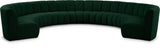 Infinity Boucle Fabric / Engineered Wood / Foam Contemporary Green Boucle Fabric 9pc. Modular Sectional - 183" W x 142" D x 33" H