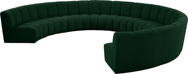 Infinity Boucle Fabric / Engineered Wood / Foam Contemporary Green Boucle Fabric 9pc. Modular Sectional - 183" W x 142" D x 33" H