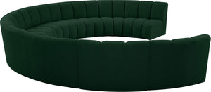 Infinity Boucle Fabric / Engineered Wood / Foam Contemporary Green Boucle Fabric 9pc. Modular Sectional - 183" W x 142" D x 33" H