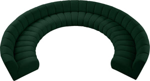 Infinity Boucle Fabric / Engineered Wood / Foam Contemporary Green Boucle Fabric 9pc. Modular Sectional - 183" W x 142" D x 33" H