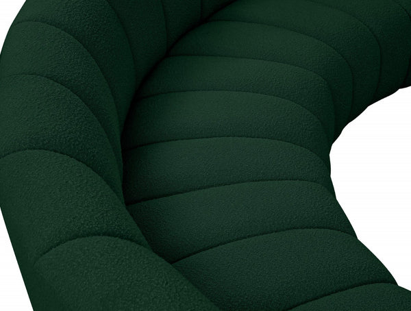 Infinity Boucle Fabric / Engineered Wood / Foam Contemporary Green Boucle Fabric 9pc. Modular Sectional - 183" W x 142" D x 33" H