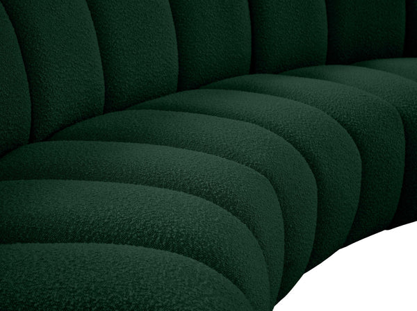 Infinity Boucle Fabric / Engineered Wood / Foam Contemporary Green Boucle Fabric 9pc. Modular Sectional - 183" W x 142" D x 33" H