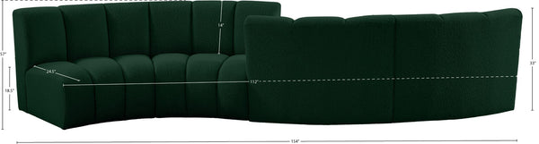 Infinity Boucle Fabric / Engineered Wood / Foam Contemporary Green Boucle Fabric 4pc. Modular Sectional - 154" W x 57" D x 33" H