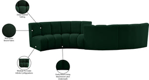 Infinity Boucle Fabric / Engineered Wood / Foam Contemporary Green Boucle Fabric 4pc. Modular Sectional - 154" W x 57" D x 33" H