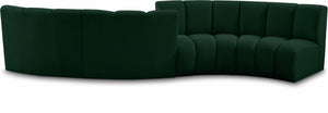 Infinity Boucle Fabric / Engineered Wood / Foam Contemporary Green Boucle Fabric 4pc. Modular Sectional - 154" W x 57" D x 33" H