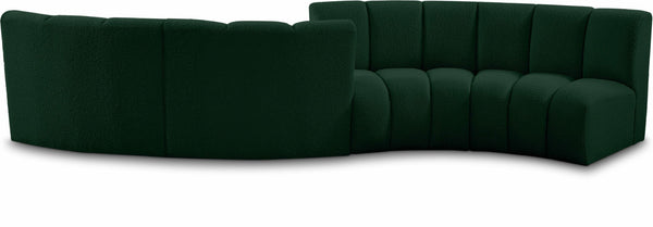 Infinity Boucle Fabric / Engineered Wood / Foam Contemporary Green Boucle Fabric 4pc. Modular Sectional - 154" W x 57" D x 33" H
