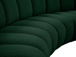 Infinity Boucle Fabric / Engineered Wood / Foam Contemporary Green Boucle Fabric 4pc. Modular Sectional - 154" W x 57" D x 33" H