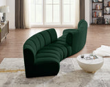 Infinity Boucle Fabric / Engineered Wood / Foam Contemporary Green Boucle Fabric 4pc. Modular Sectional - 154" W x 57" D x 33" H