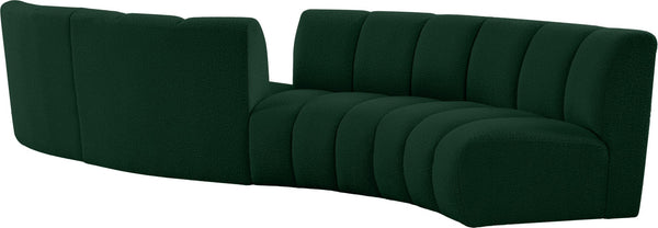 Infinity Boucle Fabric / Engineered Wood / Foam Contemporary Green Boucle Fabric 4pc. Modular Sectional - 154" W x 57" D x 33" H