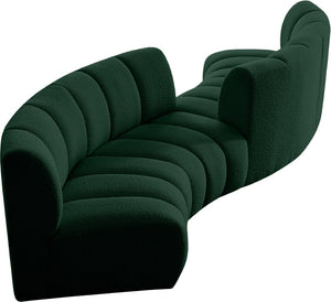 Infinity Boucle Fabric / Engineered Wood / Foam Contemporary Green Boucle Fabric 4pc. Modular Sectional - 154" W x 57" D x 33" H