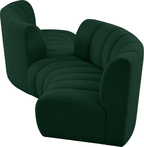Infinity Boucle Fabric / Engineered Wood / Foam Contemporary Green Boucle Fabric 4pc. Modular Sectional - 154" W x 57" D x 33" H
