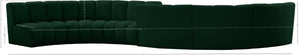 Infinity Boucle Fabric / Engineered Wood / Foam Contemporary Green Boucle Fabric 6pc. Modular Sectional - 217" W x 56" D x 33" H