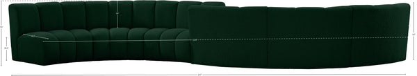 Infinity Boucle Fabric / Engineered Wood / Foam Contemporary Green Boucle Fabric 6pc. Modular Sectional - 217" W x 56" D x 33" H
