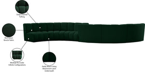 Infinity Boucle Fabric / Engineered Wood / Foam Contemporary Green Boucle Fabric 6pc. Modular Sectional - 217" W x 56" D x 33" H