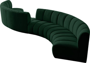 Infinity Boucle Fabric / Engineered Wood / Foam Contemporary Green Boucle Fabric 6pc. Modular Sectional - 217" W x 56" D x 33" H