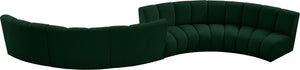 Infinity Boucle Fabric / Engineered Wood / Foam Contemporary Green Boucle Fabric 6pc. Modular Sectional - 217" W x 56" D x 33" H