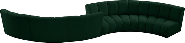 Infinity Boucle Fabric / Engineered Wood / Foam Contemporary Green Boucle Fabric 6pc. Modular Sectional - 217" W x 56" D x 33" H