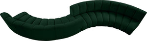 Infinity Boucle Fabric / Engineered Wood / Foam Contemporary Green Boucle Fabric 6pc. Modular Sectional - 217" W x 56" D x 33" H