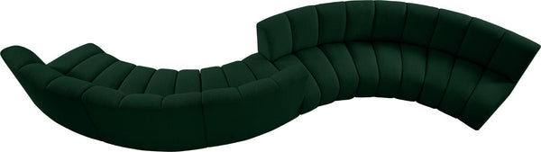 Infinity Boucle Fabric / Engineered Wood / Foam Contemporary Green Boucle Fabric 6pc. Modular Sectional - 217" W x 56" D x 33" H