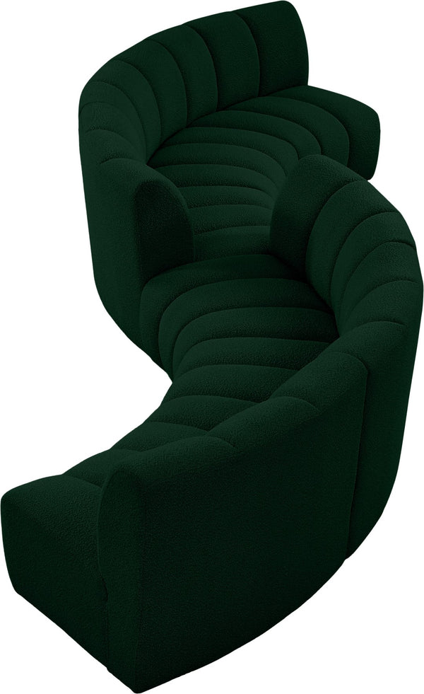 Infinity Boucle Fabric / Engineered Wood / Foam Contemporary Green Boucle Fabric 6pc. Modular Sectional - 217" W x 56" D x 33" H
