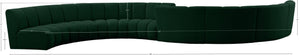 Infinity Boucle Fabric / Engineered Wood / Foam Contemporary Green Boucle Fabric 8pc. Modular Sectional - 268" W x 75" D x 33" H