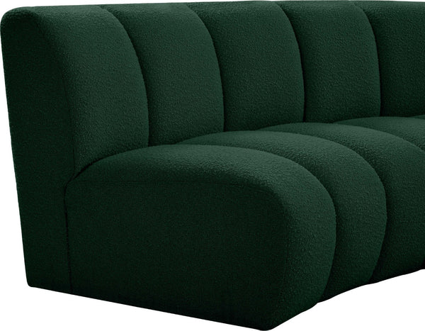 Infinity Boucle Fabric / Engineered Wood / Foam Contemporary Green Boucle Fabric 8pc. Modular Sectional - 268" W x 75" D x 33" H