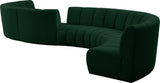 Infinity Boucle Fabric / Engineered Wood / Foam Contemporary Green Boucle Fabric 8pc. Modular Sectional - 268" W x 75" D x 33" H