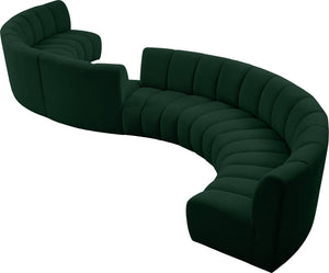 Infinity Boucle Fabric / Engineered Wood / Foam Contemporary Green Boucle Fabric 8pc. Modular Sectional - 268" W x 75" D x 33" H