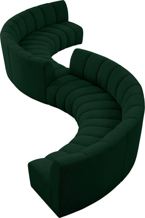 Infinity Boucle Fabric / Engineered Wood / Foam Contemporary Green Boucle Fabric 8pc. Modular Sectional - 268" W x 75" D x 33" H