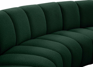 Infinity Boucle Fabric / Engineered Wood / Foam Contemporary Green Boucle Fabric 8pc. Modular Sectional - 268" W x 75" D x 33" H