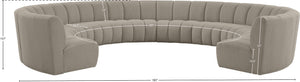Infinity Boucle Fabric / Engineered Wood / Foam Contemporary Brown Boucle Fabric 10pc. Modular Sectional - 183" W x 157" D x 33" H