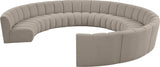 Infinity Boucle Fabric / Engineered Wood / Foam Contemporary Brown Boucle Fabric 10pc. Modular Sectional - 183" W x 157" D x 33" H